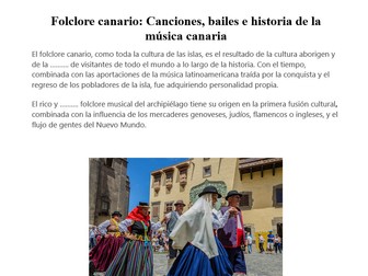 Gap fill traditional Canarian music