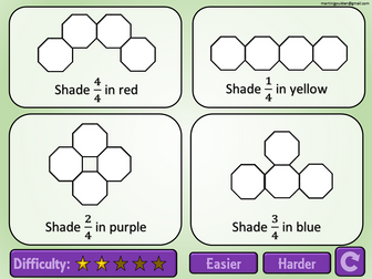 Shade fractions of Shapes (non-equivalent)