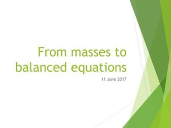 C4.3 New AQA (2016) From Masses to balanced equations