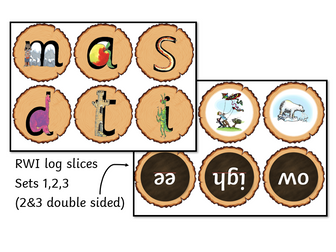 Read Write Inc set 1, set 2, set 3 log slice flashcards