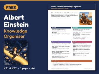 Albert Einstein Knowledge Organiser KS1 KS2 | FREE