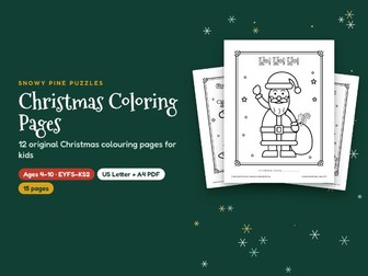 Christmas Colouring Pages: 12 Original Xmas Colouring Sheets