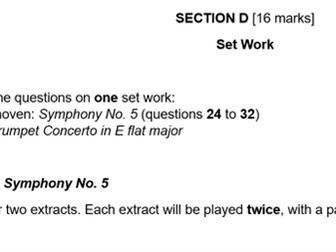 IGCSE Music Mock Exam - Beethoven Symphony No 5 Movement 3 & 4