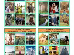 City Versus Country Living Tic-Tac-Toe or Bingo