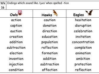 Year 3 spelling lists (differentiated for the year)