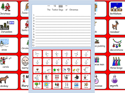 Christmas Symbols, The 12 Days of Christmas Worksheet and Colours- SEN and Lower Ability