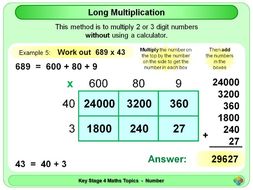 Long Multiplication - Grid Method KS4