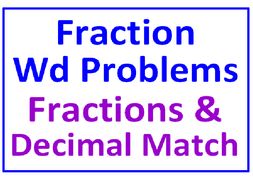 Fraction Word Problems All Operations PLUS Decimals & Fractions Match (Both Sets)
