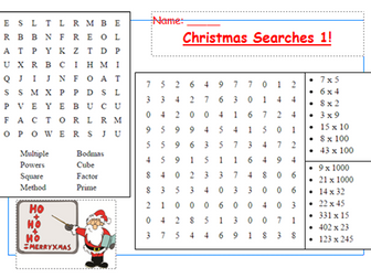 KS3 Maths Christmas Searches (2x word+number)