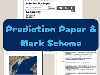 Edexcel A Level Geography P1 2024 Prediction Paper and Mark Scheme