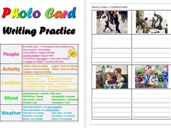 Spanish GCSE Photo Card Writing Practice Booklet