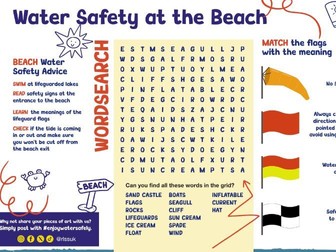 Water Safety Wordsearches for Primary-aged Children