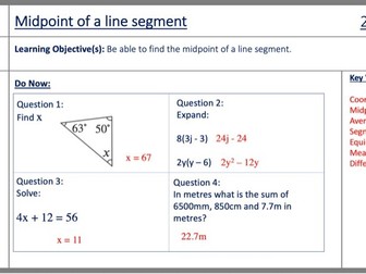 Maths: Midpoints of Line Segments