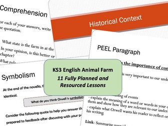 Animal Farm - Scheme of 11 Lessons