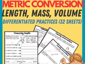 Measurement Conversion| Converting Metric Unit (Length, Mass, Volume) Activities