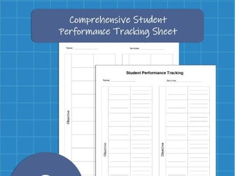 Student Performance Tracking – Special Education Progress Monitoring Sheet