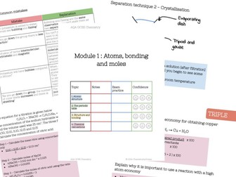 AQA GCSE Chemistry model answer revision notes - Topic 1