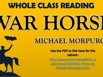 War Horse - Whole Class Reading Session!