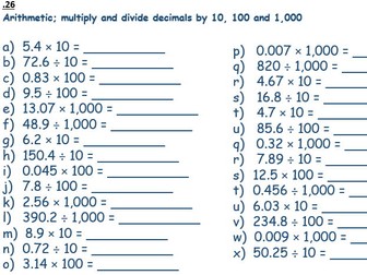 Year 6 75+ Arithmetic Drills/Tests Bumper Pack