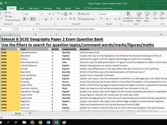 Edexcel B GCSE Geography Exam Question Bank Bundle