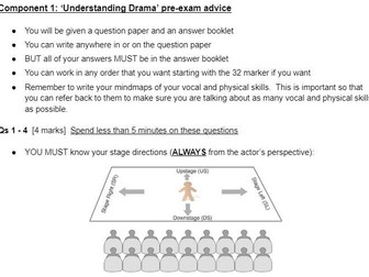 AQA GCSE Drama Component 1, set text, pre-exam advice