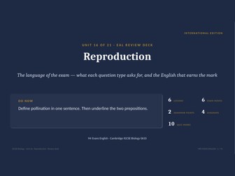 IGCSE Biology 0610 U16 Reproduction — EAL