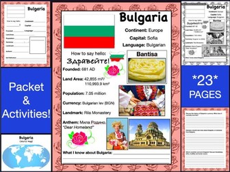 BULGARIA History & Geography, Travel The World Worksheet