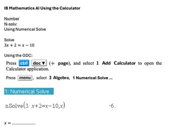 IB Mathematics AI SL Calculator Revision Guide for the Ti-Nspire