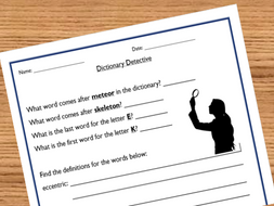 Dictionary Detective Worksheet | Teaching Resources