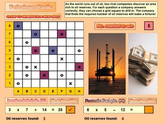 Petroleum Panic Number Activity and Game