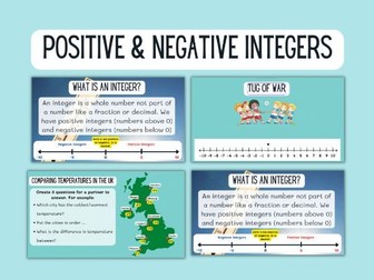 Positive & Negative Integers Introduction Lesson
