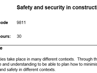 WJEC Constructing the Built Environment Unit 1: Safety and Security in Consruction