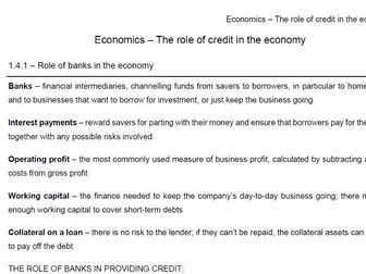 Edexcel Economics B - Theme 1.4 notes