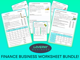 GCSE BUSINESS Finance Worksheet Bundle