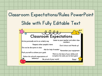 Classroom Expectations/Rules PowerPoint Presentation Slide Free