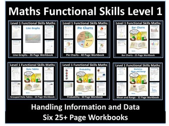 Handling Information and Data Workbooks Bundle - Level 1 Functional Skills Maths