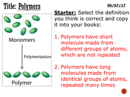 Polymers - complete lesson (KS3)