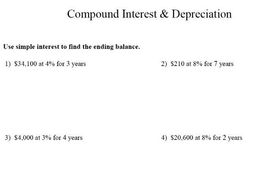 Gcse Maths Revision Compound Interest And Depreciation Teaching Resources