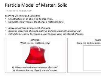Particle Model of Matter - Solid Lesson