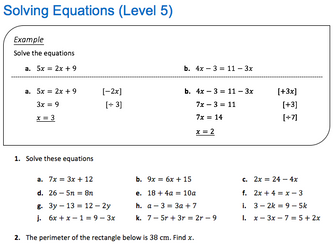 Solving Equations (Level 5)