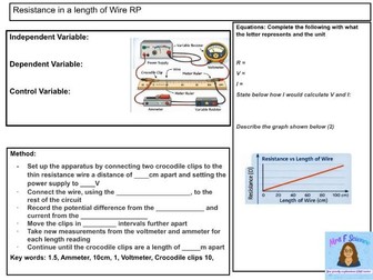 RESISTANCE OF A WIRE REQUIRED PRACTICAL WORKSHEET