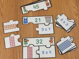 FREE Multiplication Arrays Game Puzzles Array ...