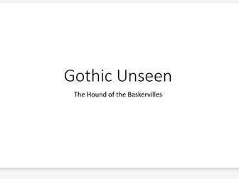 A Lesson on Sir Arthur Conan Doyle's The Hound of the Baskervilles for OCR A-Level Unseen