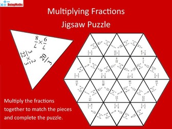 Multiplying Fractions Tarsia Jigsaw Puzzle