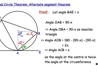 Circle Theorems (Including Full Proofs) Two Lessons minimum