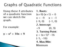 Sketching Quadratic Graphs From An Equation By Thenatsalisbury