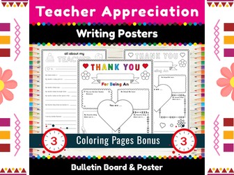 Teacher Appreciation Week Writing Posters : Thank You Gift from Student