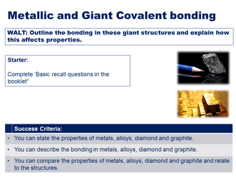 Metallic and Giant Covalent Bonding - 2018 AQA Revision session