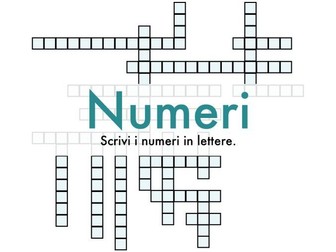I Numeri Italian Numbers Crossword