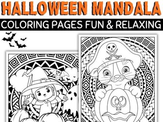 Halloween Mandala Coloring Pages: Spooky, Creative Fun for Kids - Printable